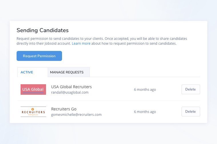 Sharing Candidates between Recruiting Agencies and Employers