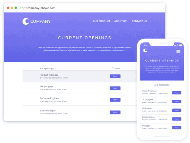 screenshot of software showing career option