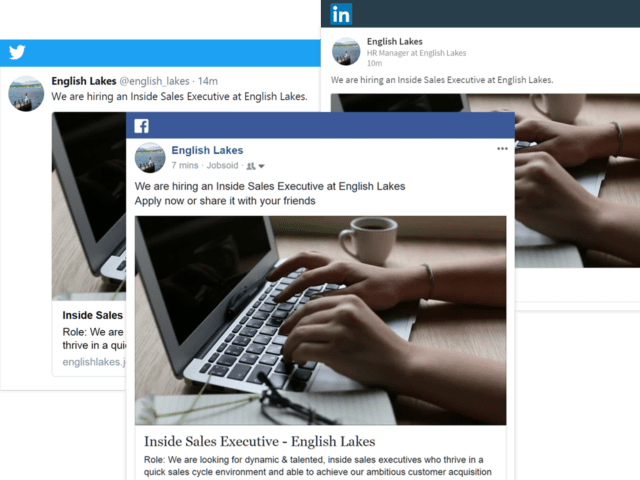 Screenshots of various social media portals